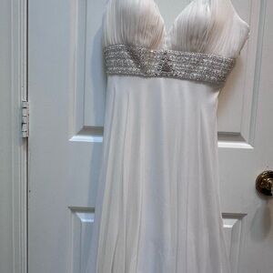 Basix II Elegant White Silk Dress